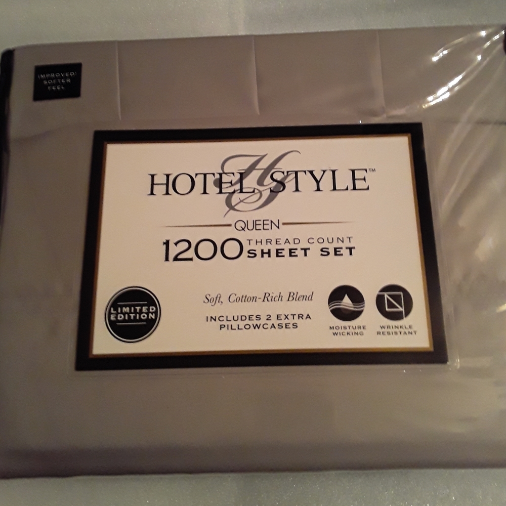 Hotel Style 1200tc queen sheet set in gray pumice - Picture 5 of 5
